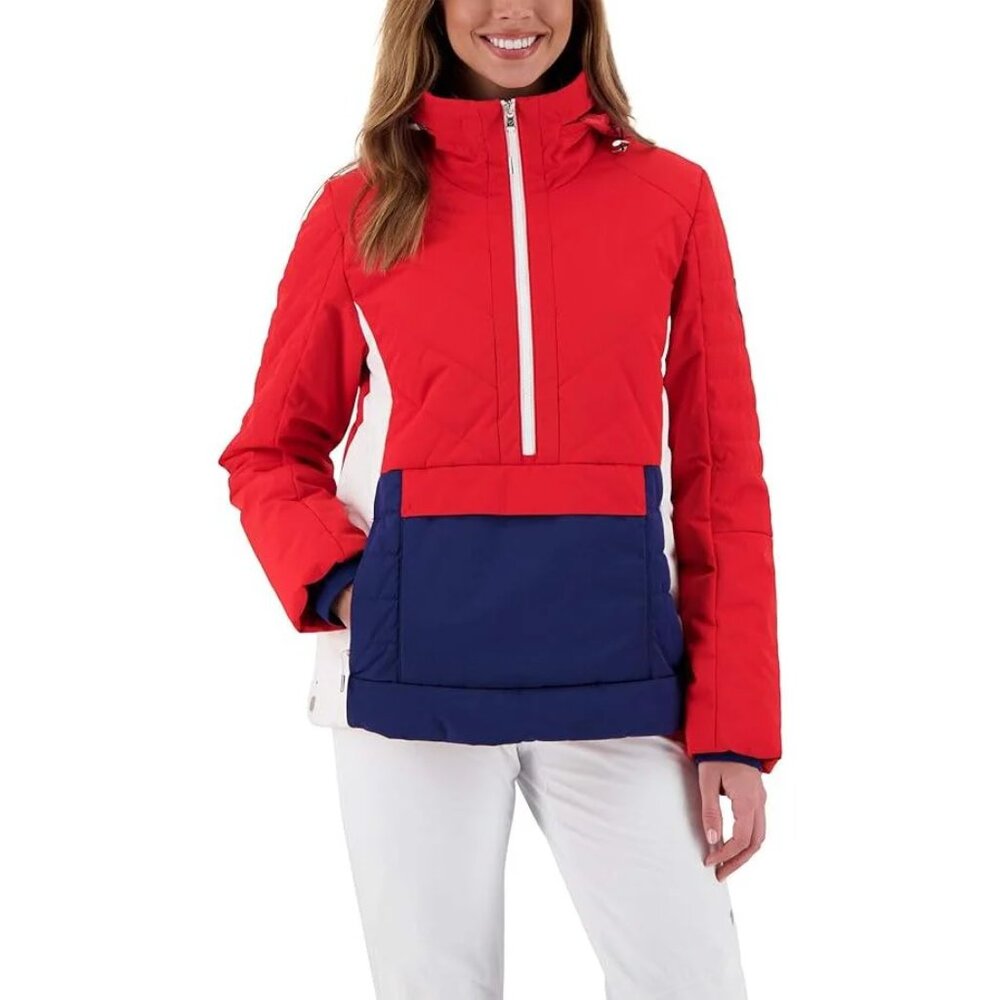 Obermeyer Rhiannon Anorak Jacket Size 4 Finish Line Red Blue White